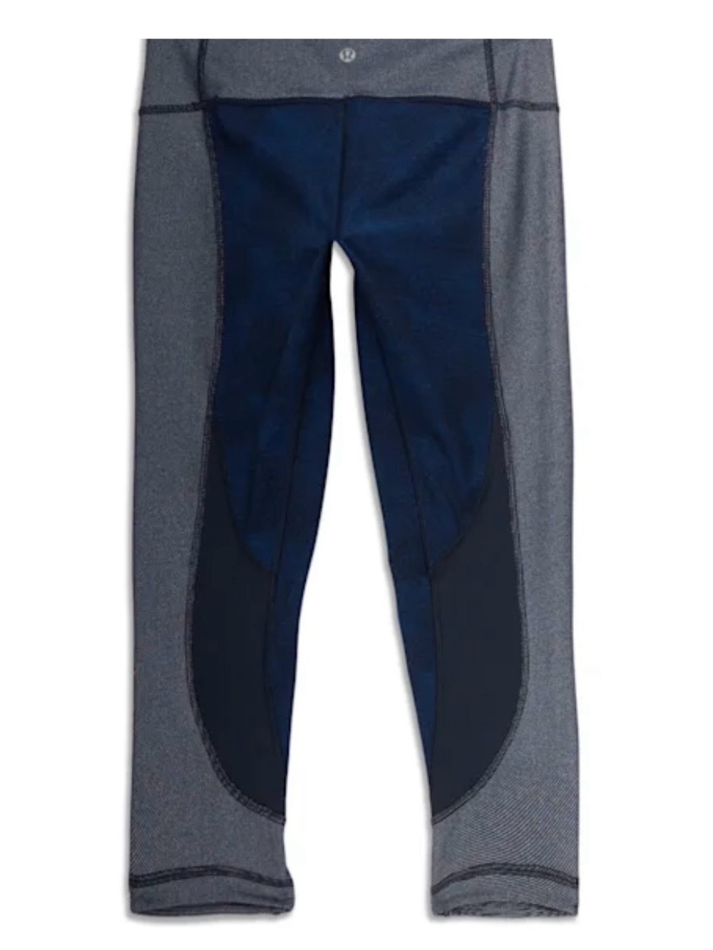 Lululemon Women’s Wunder Crop Sashiko Navy/Gray/Black Colorblock Leggings